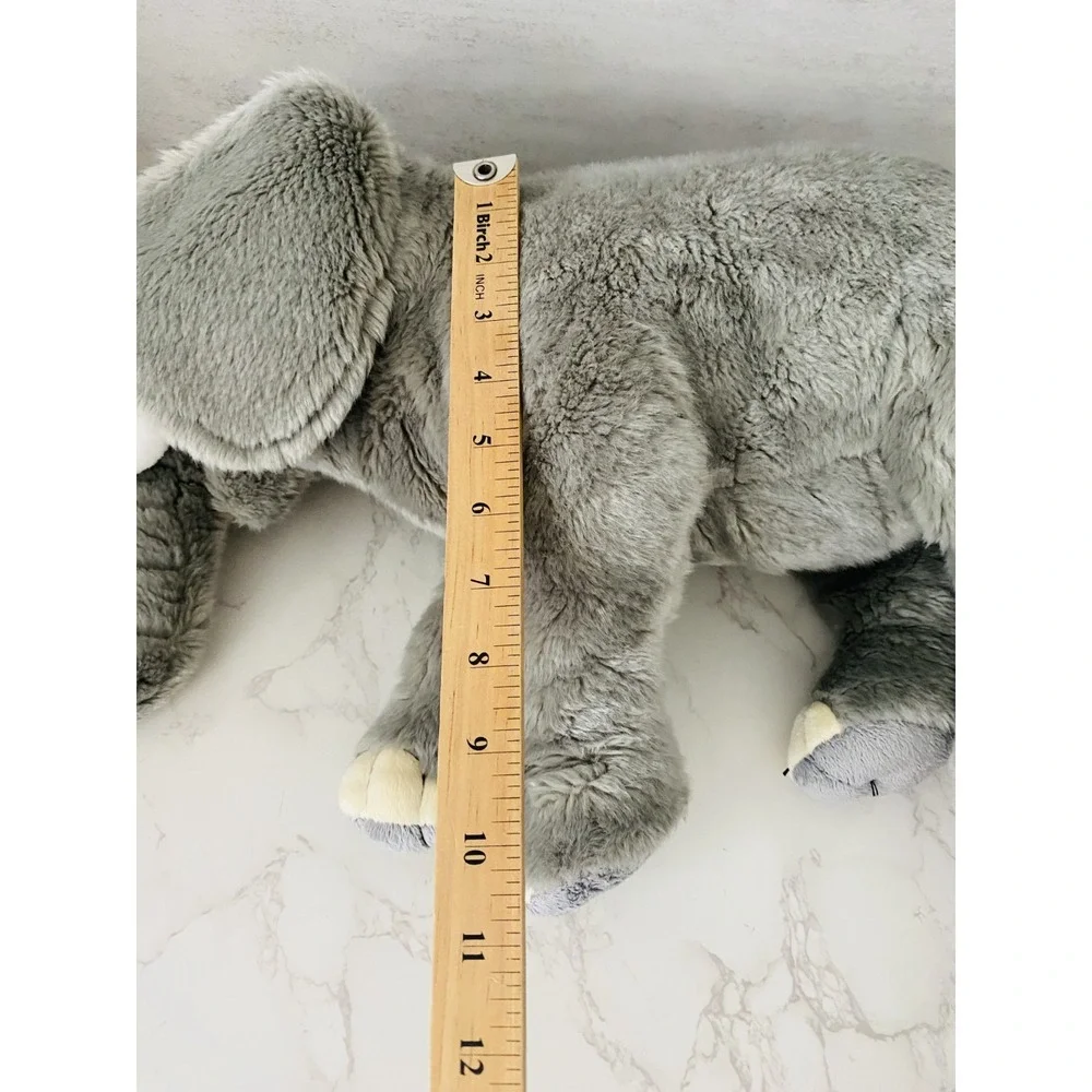 FAO Schwarz Gray Elephant Plush Laying Down Floppy Stuffed Animal 2018